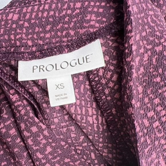 Prologue Purple Long Sleeve Twist Front Blouse Size XS  - Picture 6 of 8